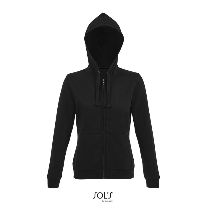 Veste zippée publicitaire femme SPIKE HOOD WOMEN Noir 1